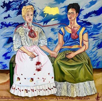 Blood Ties, from the series My bond with Frida Kahlo  - a Paint Artowrk by Nastazja Staniszewska